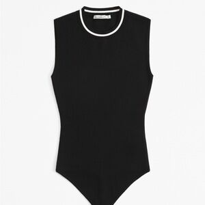 Abercrombie & Fitch Black Sleeveless Crew Bodysuit size small
